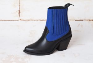 Dizzy Black Blue Vegan suede-Leather